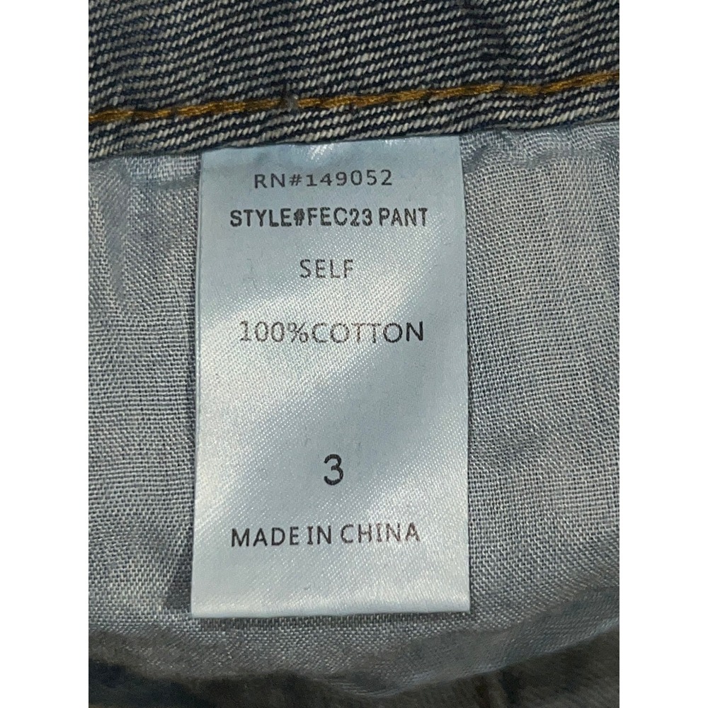 Fashion Nova Two Tone Double Waistband Distressed Wide Leg Jeans Medium Wash 3 - Picture 10 of 11